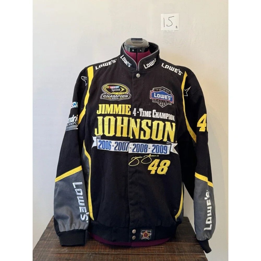 Jimmie Johnson #48 4-Time NASCAR Champion JH Design Jacket L Excellent Condition